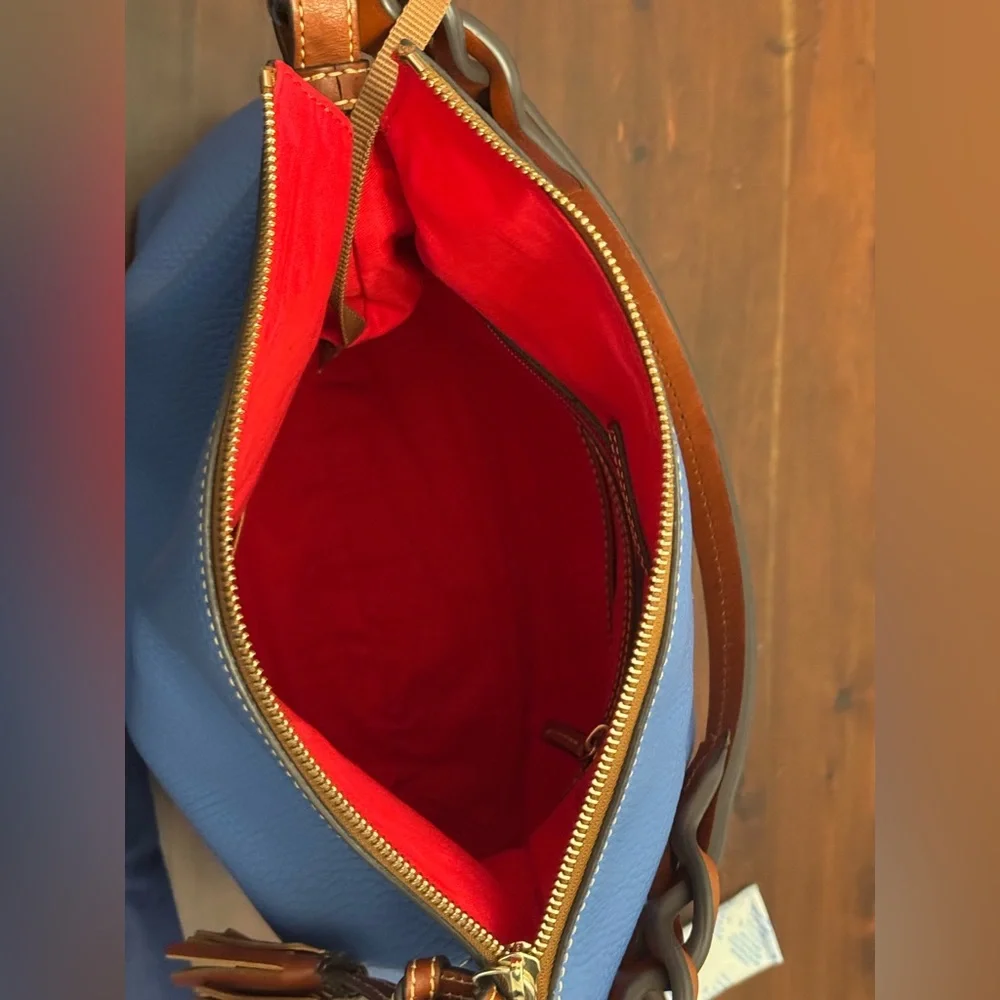 Dooney and Bourke pebble grain Twist Strap Hobo in azure. - Picture 9 of 10